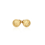 14k Yellow Gold Textured Circle Post Earrings - Premium Earrings - Just $210.99! Shop now at Pulse Designer Fashion