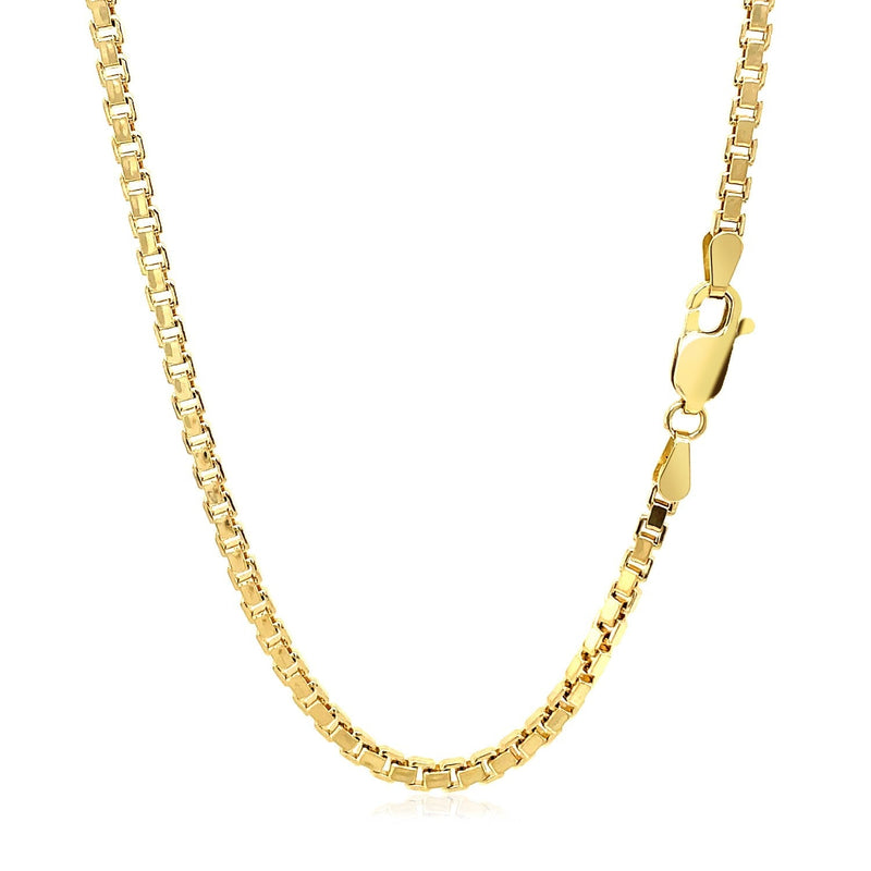 2.5mm 14k Yellow Gold Semi Solid Box Chain - Premium Chains - Just $1767.99! Shop now at Pulse Designer Fashion