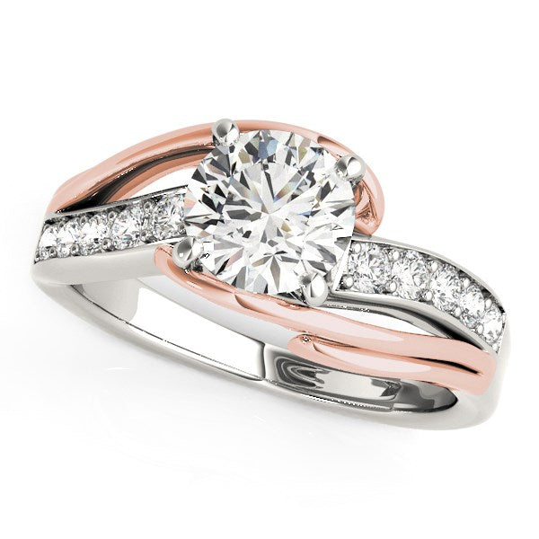 14k White And Rose Gold Bypass Shank Diamond Engagement Ring (1 1/8 cttw) - Premium Rings - Just $7312.99! Shop now at Pulse Designer Fashion