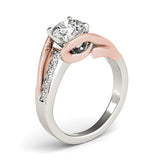 14k White And Rose Gold Bypass Shank Diamond Engagement Ring (1 1/8 cttw) - Premium Rings - Just $7312.99! Shop now at Pulse Designer Fashion