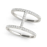 14k White Gold Dual Band Bridge Style Diamond Ring (3/8 cttw) - Premium Rings - Just $2044.99! Shop now at Pulse Designer Fashion