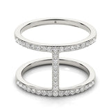 14k White Gold Dual Band Bridge Style Diamond Ring (3/8 cttw) - Premium Rings - Just $2044.99! Shop now at Pulse Designer Fashion