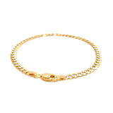 3.6mm 14k Two Tone Gold Pave Curb Bracelet - Premium Bracelets - Just $488.99! Shop now at Pulse Designer Fashion