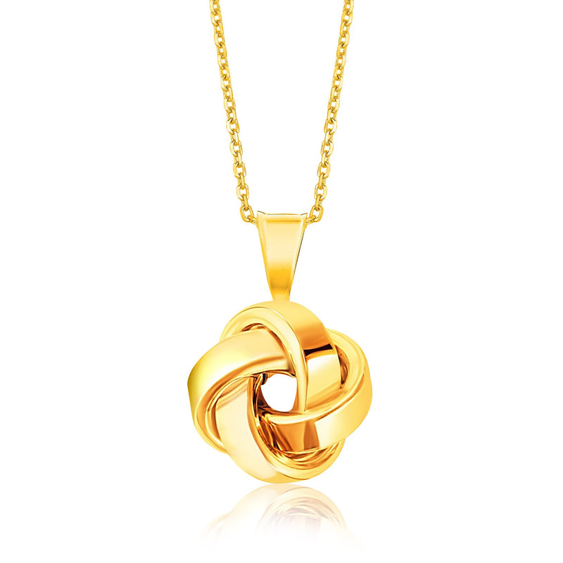 14k Yellow Gold Love Knot Style Pendant - Premium Pendants - Just $549.99! Shop now at Pulse Designer Fashion