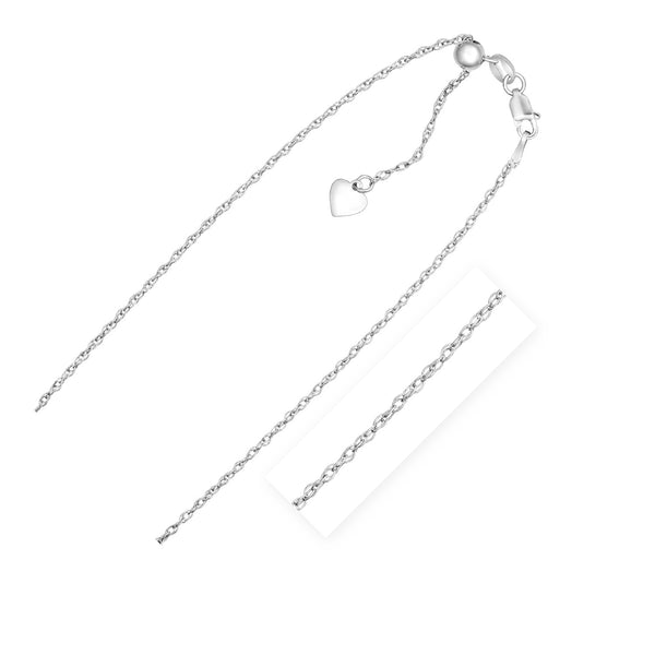 Sterling Silver 1.5mm Adjustable Rope Chain - Premium Chains - Just $48.99! Shop now at Pulse Designer Fashion