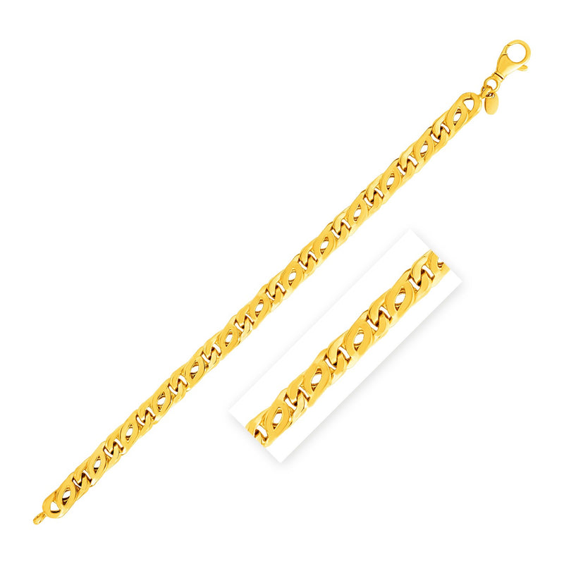 14k Yellow Gold 8 1/2 inch Mens Polished Abstract Link Bracelet - Premium Bracelets - Just $2106.99! Shop now at Pulse Designer Fashion