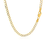 3.2 mm 14k Two Tone Gold Pave Curb Chain - Premium Chains - Just $941.99! Shop now at Pulse Designer Fashion