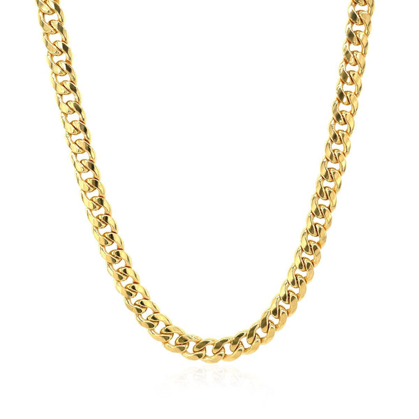 4.5mm 14k Yellow Gold Miami Cuban Semi Solid Chain - Premium Chains - Just $2045.99! Shop now at Pulse Designer Fashion