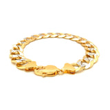 12.18 mm 14k Two Tone Gold Pave Curb Bracelet - Premium Bracelets - Just $5253.99! Shop now at Pulse Designer Fashion