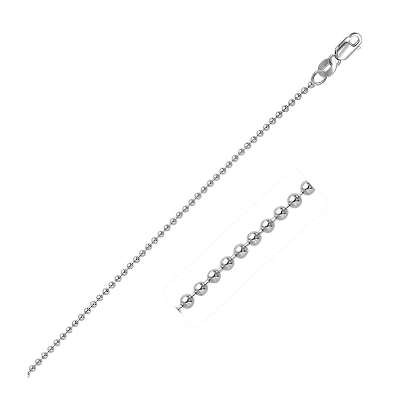 14k White Gold Bead Chain 1.5mm - Premium Chains - Just $551.99! Shop now at Pulse Designer Fashion