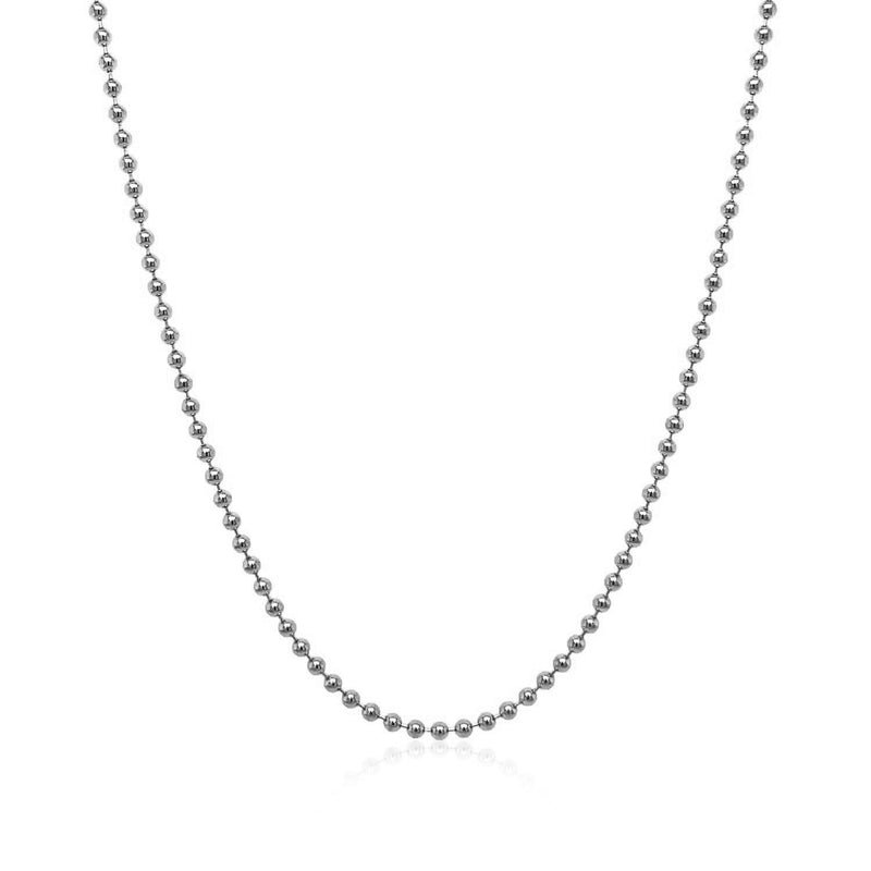 14k White Gold Bead Chain 1.5mm - Premium Chains - Just $551.99! Shop now at Pulse Designer Fashion