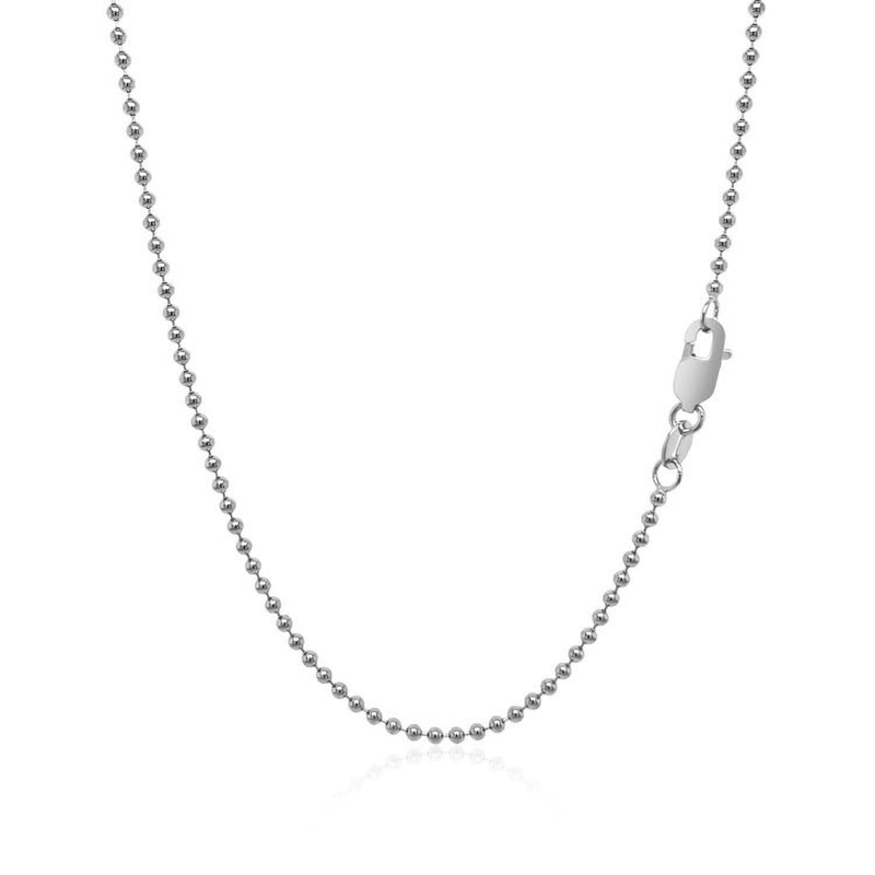 14k White Gold Bead Chain 1.5mm - Premium Chains - Just $551.99! Shop now at Pulse Designer Fashion