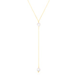 14k Yellow Gold Lariat Necklace with Pearls - Premium Necklaces - Just $404.99! Shop now at Pulse Designer Fashion