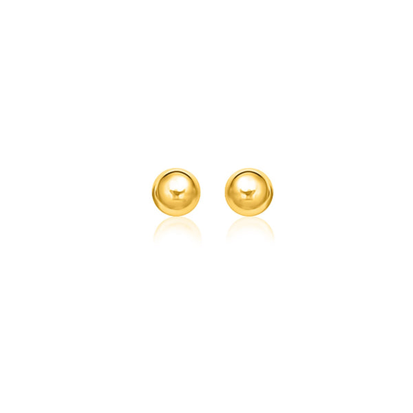 14k Yellow Gold Spherical Stud Earrings (8.0 mm) - Premium Earrings - Just $190.99! Shop now at Pulse Designer Fashion