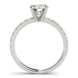 14k White Gold Single Row Shank Round Diamond Engagement Ring (1 1/3 cttw) - Premium Rings - Just $6860.99! Shop now at Pulse Designer Fashion