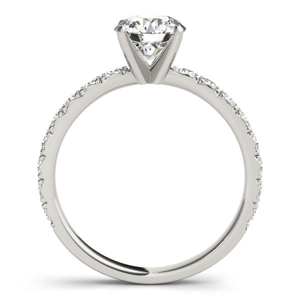 14k White Gold Single Row Shank Round Diamond Engagement Ring (1 1/3 cttw) - Premium Rings - Just $6860.99! Shop now at Pulse Designer Fashion