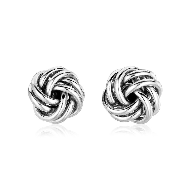 Sterling Silver Petite Two Strand Love Knot Earrings - Premium Earrings - Just $102.99! Shop now at Pulse Designer Fashion