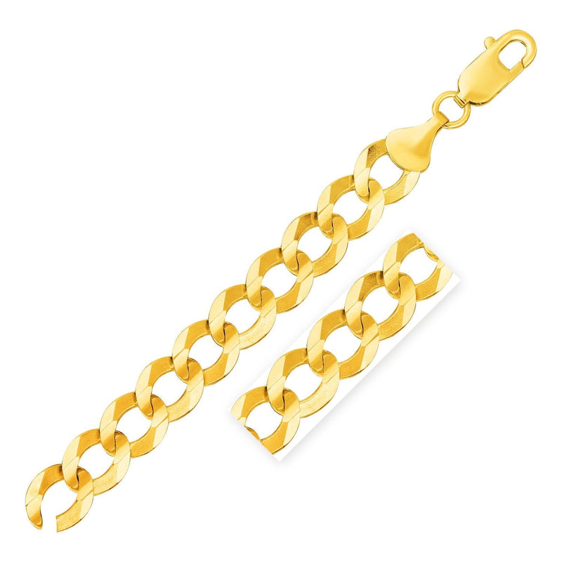 Solid Curb Chain in 14k Yellow Gold (12.18mm) - Premium Chains - Just $12974.99! Shop now at Pulse Designer Fashion