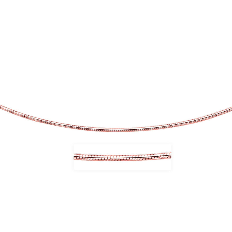 14k Rose Gold Necklace in a Round Omega Chain Style - Premium Necklaces - Just $1150.99! Shop now at Pulse Designer Fashion