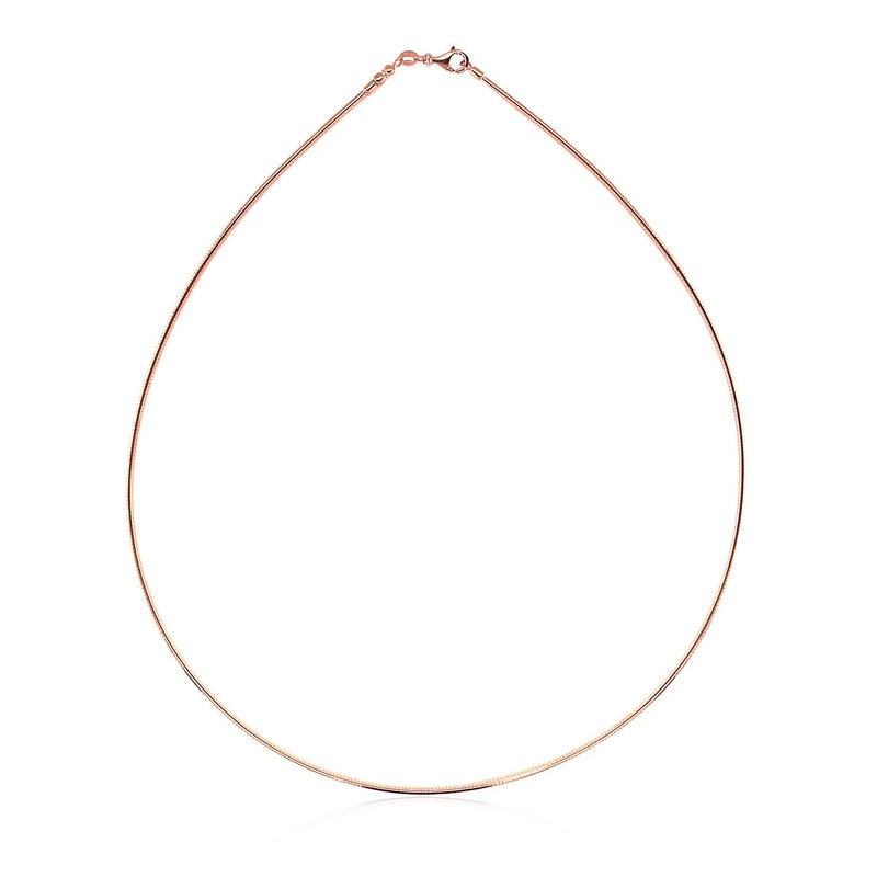 14k Rose Gold Necklace in a Round Omega Chain Style - Premium Necklaces - Just $1150.99! Shop now at Pulse Designer Fashion