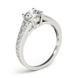 14k White Gold Antique Tapered Shank Diamond Engagement Ring (1 3/8 cttw) - Premium Rings - Just $7537.99! Shop now at Pulse Designer Fashion