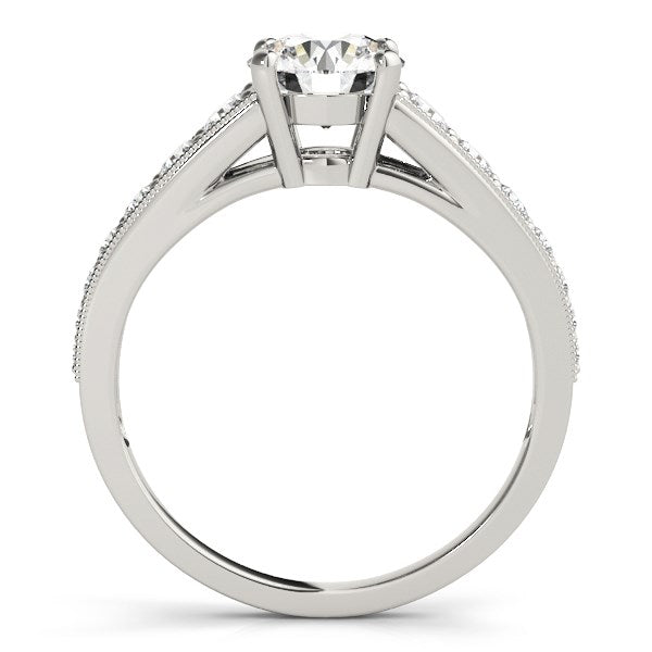 14k White Gold Antique Tapered Shank Diamond Engagement Ring (1 3/8 cttw) - Premium Rings - Just $7537.99! Shop now at Pulse Designer Fashion