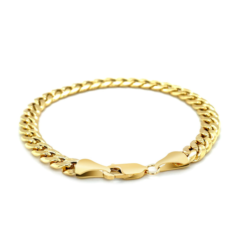 6.7mm 14k Yellow Gold Miami Cuban Semi Solid Bracelet - Premium Bracelets - Just $1939.99! Shop now at Pulse Designer Fashion