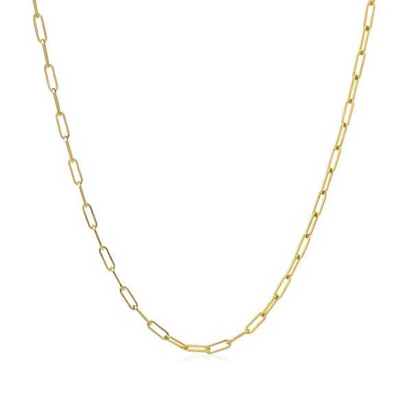 14K Yellow Gold Fine Paperclip Chain (1.5mm) - Premium Chains - Just $304.99! Shop now at Pulse Designer Fashion