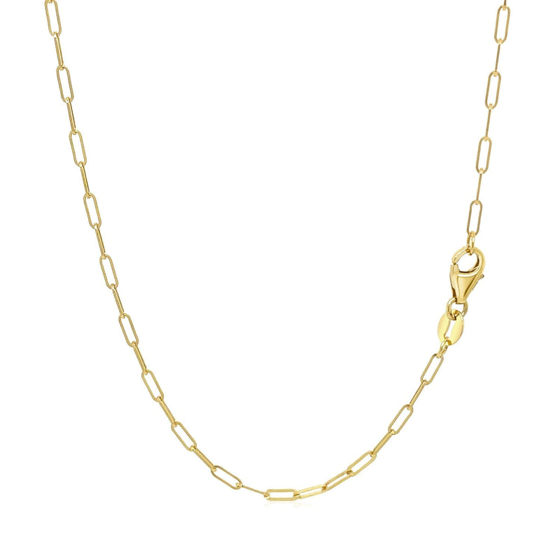 14K Yellow Gold Fine Paperclip Chain (1.5mm) - Premium Chains - Just $304.99! Shop now at Pulse Designer Fashion