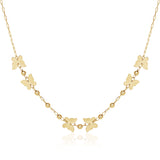 14k Yellow Gold 18 inch Necklace with Polished Butterflies and Beads - Premium Necklaces - Just $514.99! Shop now at Pulse Designer Fashion