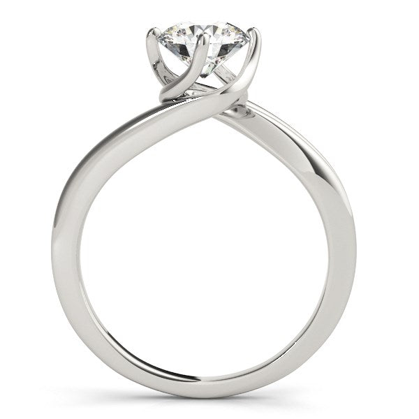 14k White Gold Bypass Style Solitaire Round Diamond Engagement Ring (1 cttw) - Premium Rings - Just $6637.99! Shop now at Pulse Designer Fashion