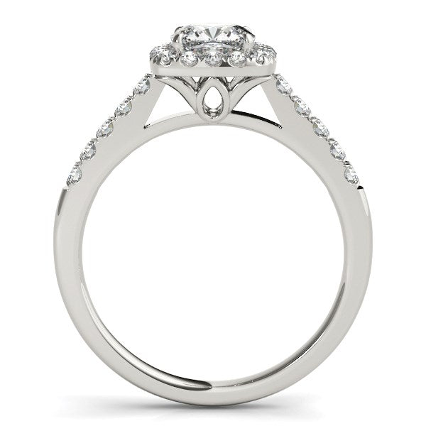 14k White Gold Square Outer Shape Round Diamond Engagement Ring (3/4 cttw) - Premium Rings - Just $3935.99! Shop now at Pulse Designer Fashion