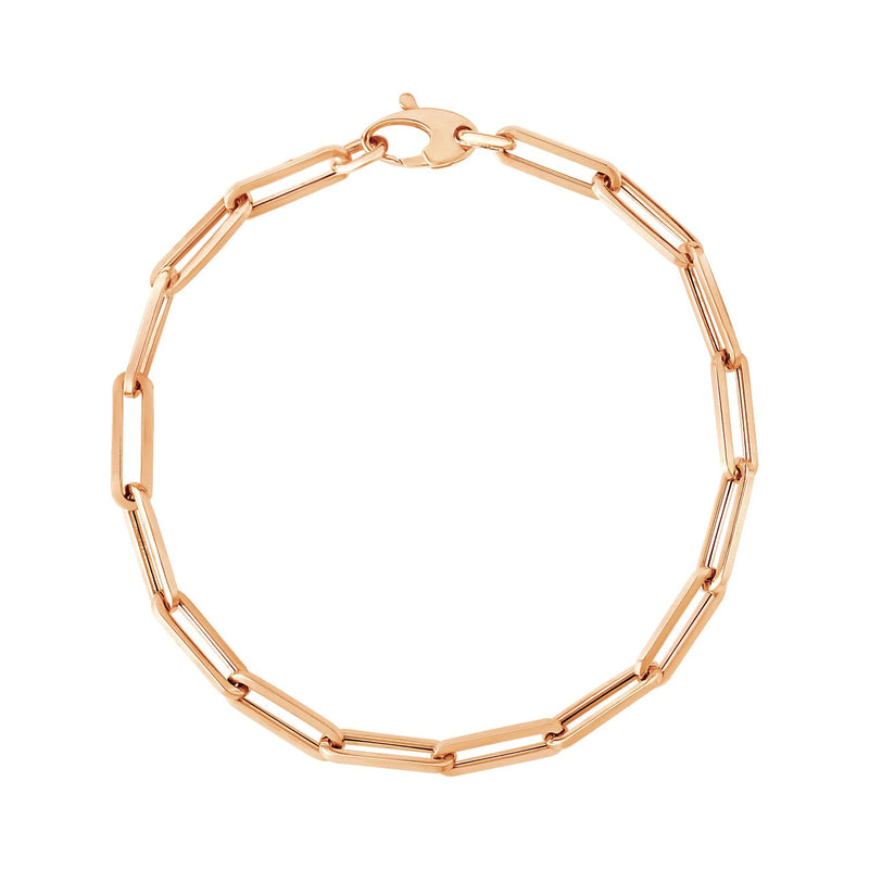 14K Rose Gold Bold Paperclip Chain Bracelet - Premium Bracelets - Just $418.99! Shop now at Pulse Designer Fashion