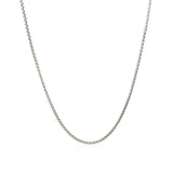 Sterling Silver Rhodium Plated Round Box Chain 1.3mm - Premium Chains - Just $34.99! Shop now at Pulse Designer Fashion