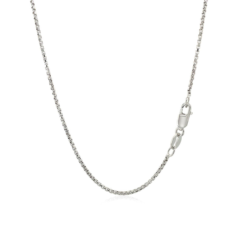 Sterling Silver Rhodium Plated Round Box Chain 1.3mm - Premium Chains - Just $34.99! Shop now at Pulse Designer Fashion