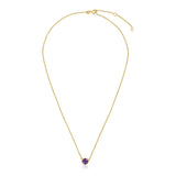 14k Yellow Gold 17 inch Necklace with Round Amethyst - Premium Necklaces - Just $420.99! Shop now at Pulse Designer Fashion