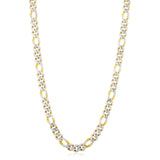 Modern Lite Figaro with White Pave Chain in 14K Yellow Gold (8.0mm) - Premium Chains - Just $4107.99! Shop now at Pulse Designer Fashion