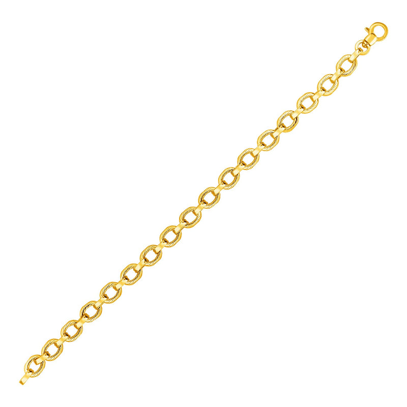 14k Yellow Gold Twisted Link Bracelet - Premium Bracelets - Just $1050.99! Shop now at Pulse Designer Fashion