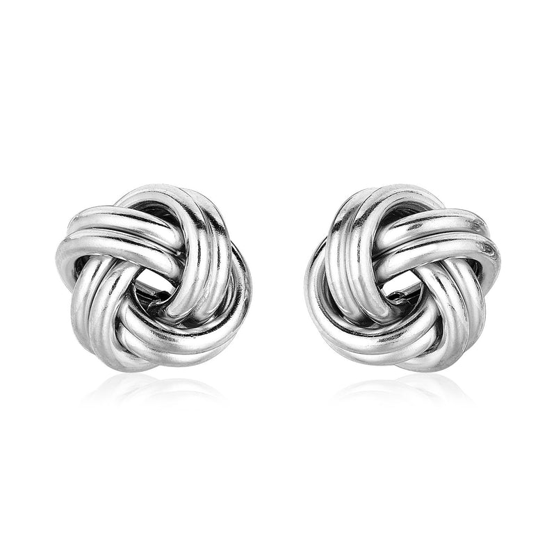 Sterling Silver Polished Love Knot Earrings - Premium Earrings - Just $100.99! Shop now at Pulse Designer Fashion