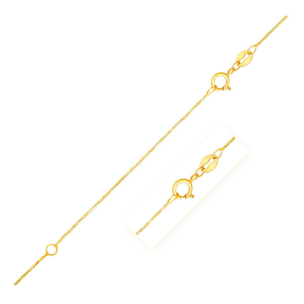 Double Extendable Box Chain in 14k Yellow Gold (0.6mm) - Premium Chains - Just $274.99! Shop now at Pulse Designer Fashion