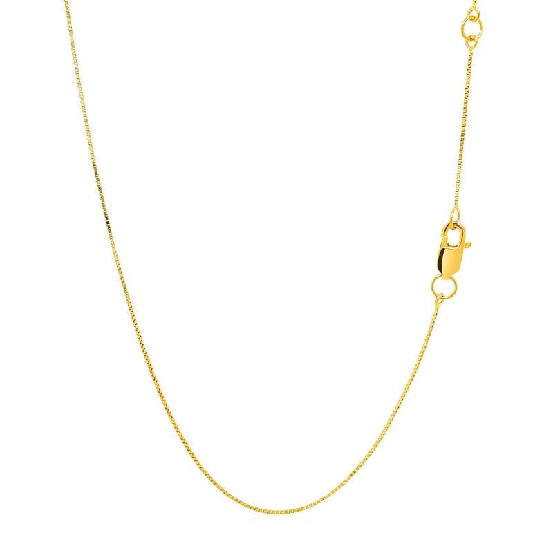 Double Extendable Box Chain in 14k Yellow Gold (0.6mm) - Premium Chains - Just $274.99! Shop now at Pulse Designer Fashion