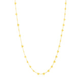 14k Yellow Gold Long Mirrored Heart Chain Station Necklace - Premium Necklaces - Just $794.99! Shop now at Pulse Designer Fashion