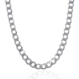 Rhodium Plated 13.6mm Sterling Silver Curb Style Chain - Premium Chains - Just $1232.99! Shop now at Pulse Designer Fashion