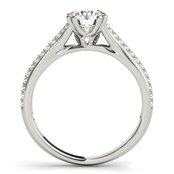 14k White Gold Double Prong Multirow Band Diamond Engagement Ring (1 1/8 cttw) - Premium Rings - Just $7315.99! Shop now at Pulse Designer Fashion