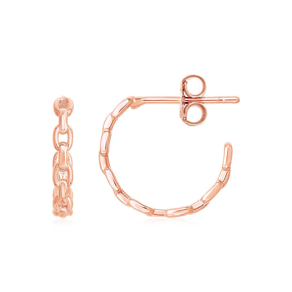 14k Rose Gold Delicate Chain Hoop Earrings - Premium Earrings - Just $359.99! Shop now at Pulse Designer Fashion