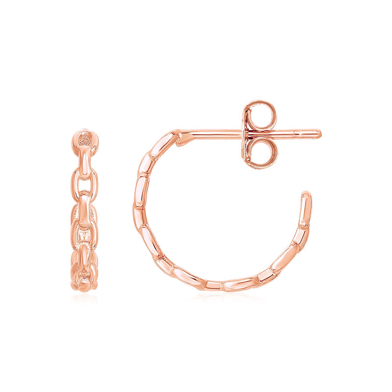 14k Rose Gold Delicate Chain Hoop Earrings - Premium Earrings - Just $359.99! Shop now at Pulse Designer Fashion