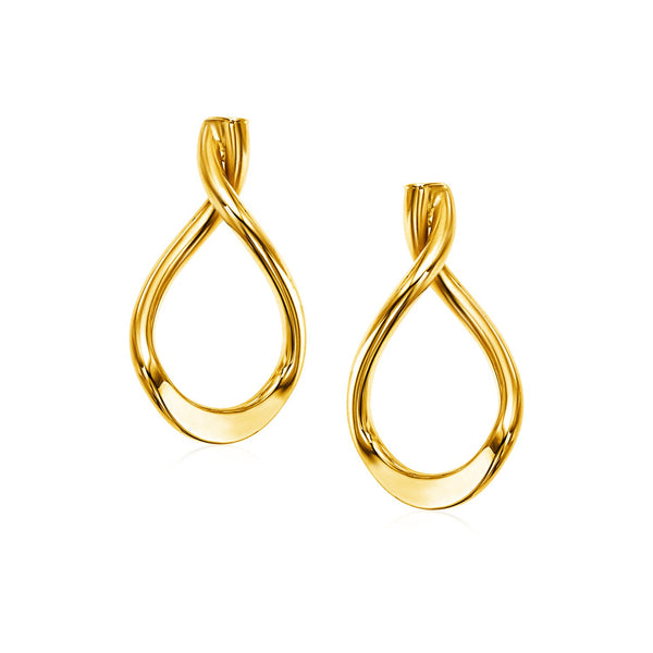 14k Yellow Gold Polished Tear Drop Earrings - Premium Earrings - Just $365.99! Shop now at Pulse Designer Fashion