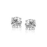 14k White Gold 8.0mm Round CZ Stud Earrings - Premium Earrings - Just $157.99! Shop now at Pulse Designer Fashion