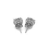 14k White Gold 8.0mm Round CZ Stud Earrings - Premium Earrings - Just $157.99! Shop now at Pulse Designer Fashion