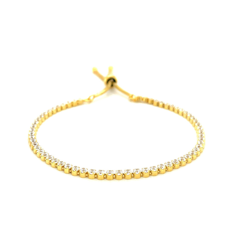 Adjustable Tennis Style Bracelet with Cubic Zirconia in Sterling Silver - Premium Bracelets - Just $112.99! Shop now at Pulse Designer Fashion